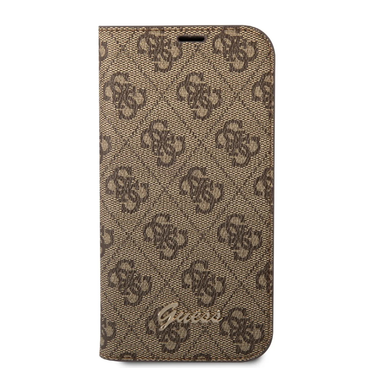 Guess “4G Logo Collection” Script Metal Logo Θήκη προστασίας από δερματίνη τύπου folio – iPhone 14 Pro Max Καφέ – εικόνα 2