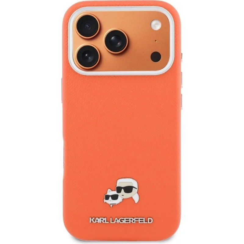 Karl Lagerfeld Karl & Choupette Pins Saffiano Magsafe για iPhone 17 Pro Max - Πορτοκαλί – εικόνα 2