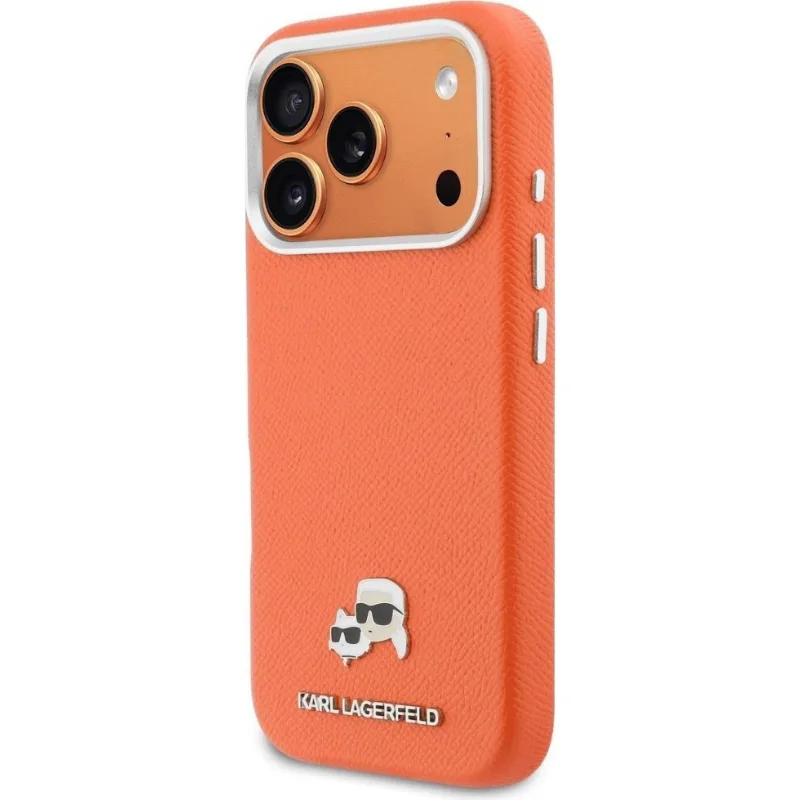Karl Lagerfeld Karl & Choupette Pins Saffiano Magsafe για iPhone 17 Pro Max - Πορτοκαλί – εικόνα 3