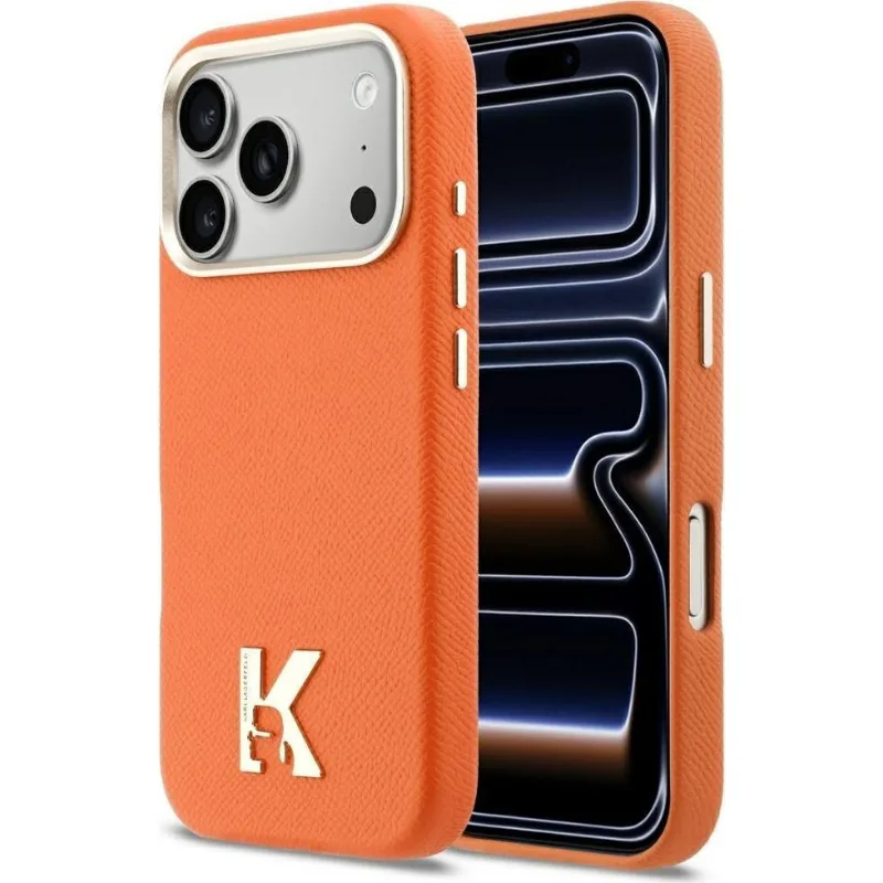 Karl Lagerfeld Case Karl Head Logo Magsafe για iPhone 17 Pro - Πορτοκαλί