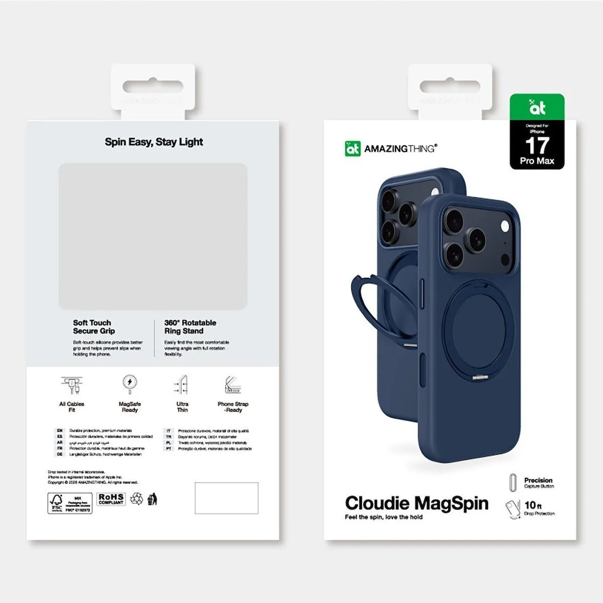 AmazingThing Cloudie 360 MagSafe Full Cover Σιλικόνης για iPhone 17 Pro Max - Μπλε – εικόνα 2
