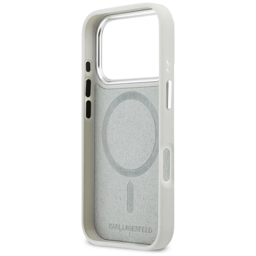 Karl Lagerfeld Croco Kl Script Logo Magsafe για iPhone 17 Pro Max - Ασημί – εικόνα 5