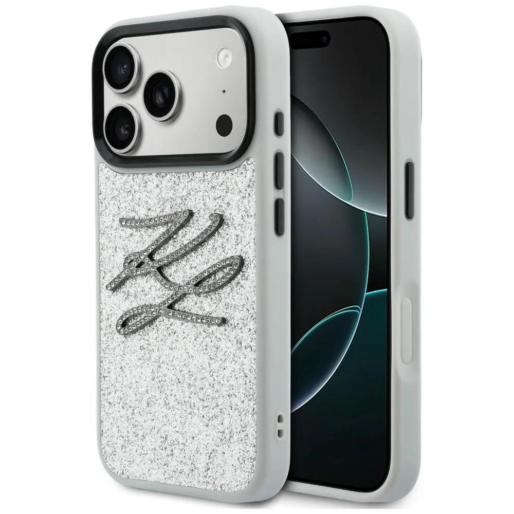 Karl Lagerfeld Iml Glitter Kl Diamond Logo Magsafe για iPhone 17 Pro Max - Ασημί