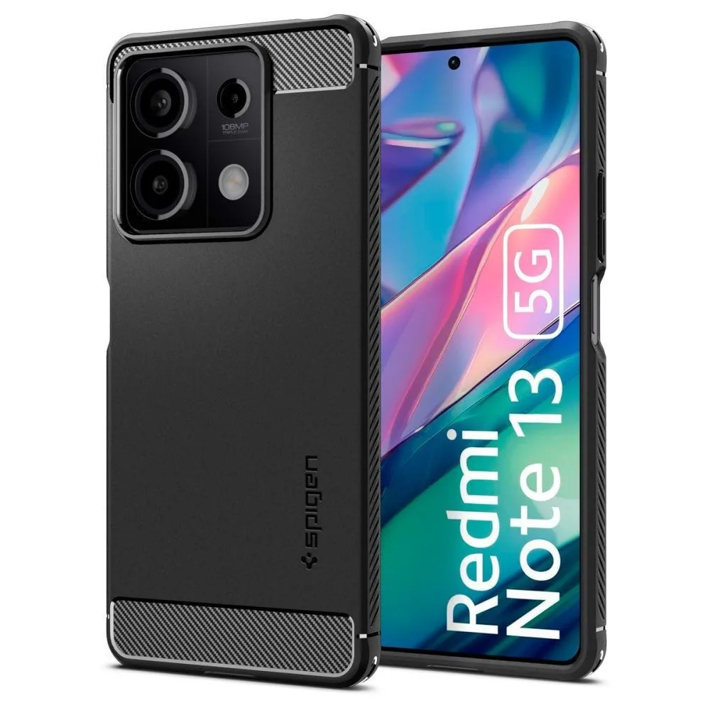 Spigen Rugged Armor Back Cover Πλαστικό / Σιλικόνης Ανθεκτική για Xiaomi Redmi Note 13 5G - Μαύρο