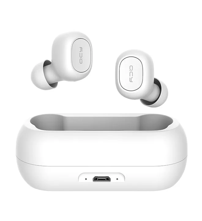 QCY T1c In-ear Bluetooth Handsfree Ακουστικά με Θήκη Φόρτισης - Λευκό