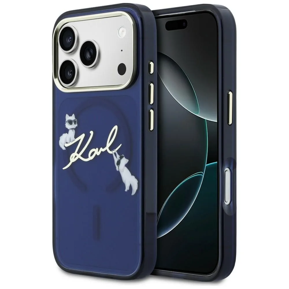 Karl Lagerfeld Iml Choupettes Karl Script Logo Magsafe Back Cover Θήκη για Iphone 17 Pro Max - Μπλε
