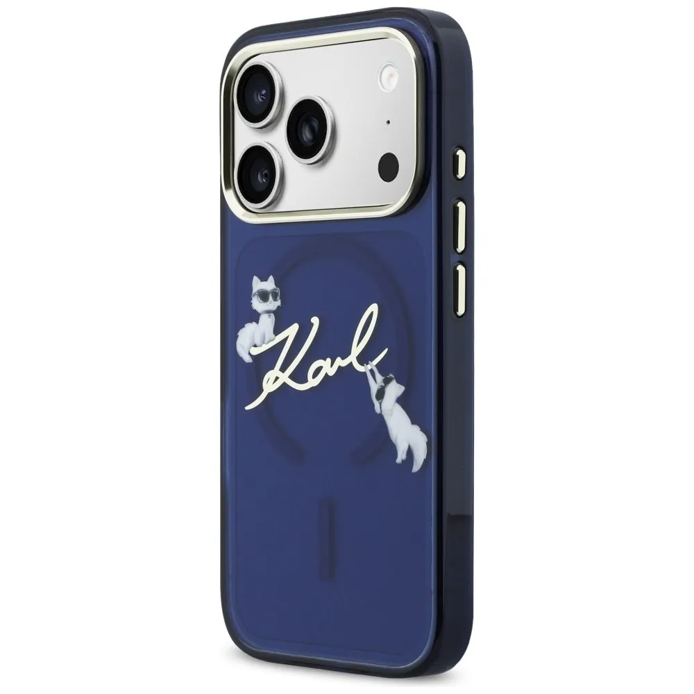 Karl Lagerfeld Iml Choupettes Karl Script Logo Magsafe Back Cover Θήκη για Iphone 17 Pro Max - Μπλε – εικόνα 4