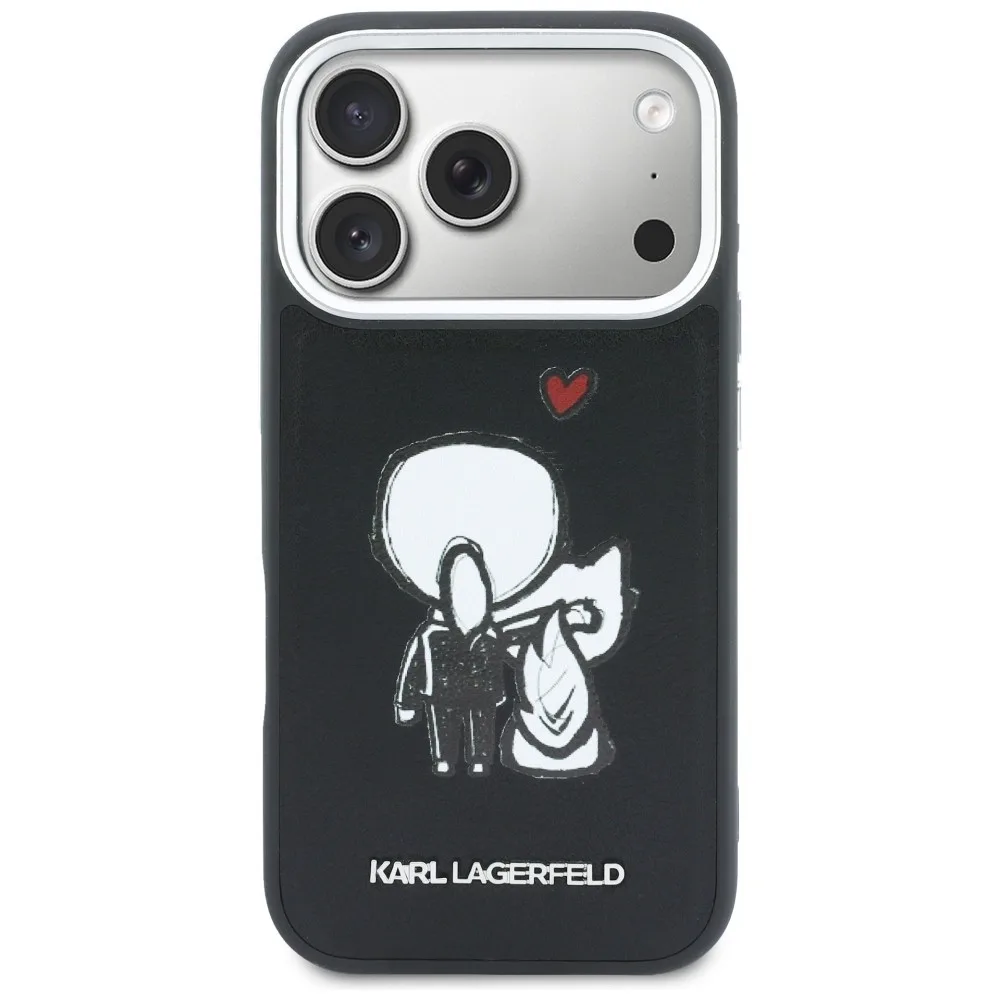 Karl Lagerfeld Λογότυπο Karl & Choupette Magsafe Back Cover Θήκη για Iphone 17 Pro Max - Μαύρο – εικόνα 3