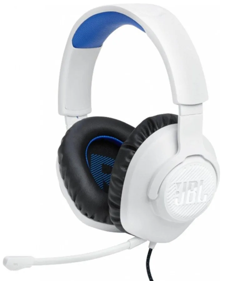 JBL Quantum 100P, Playstation Over-Ear Wired Gaming Headset - Λευκό/Μπλε