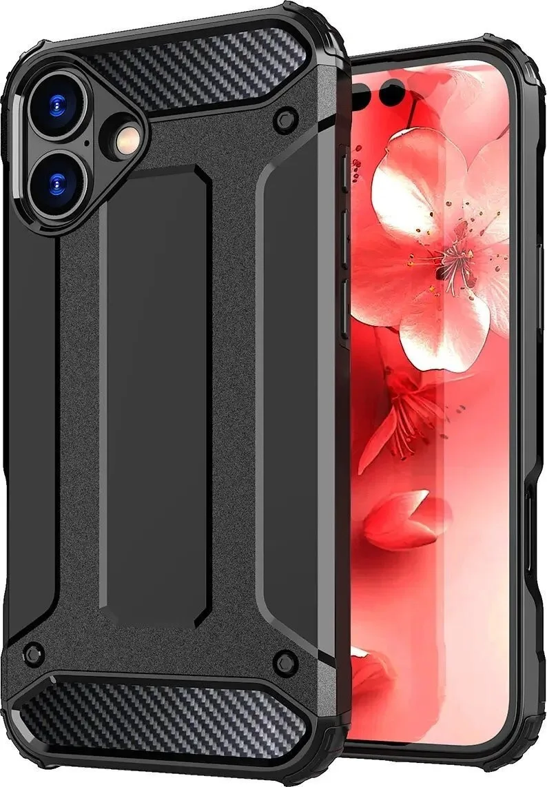 Hurtel Hybrid Armor Back Cover Πλαστικό/Σιλικόνης για iPhone 17e/16e - Μαύρο