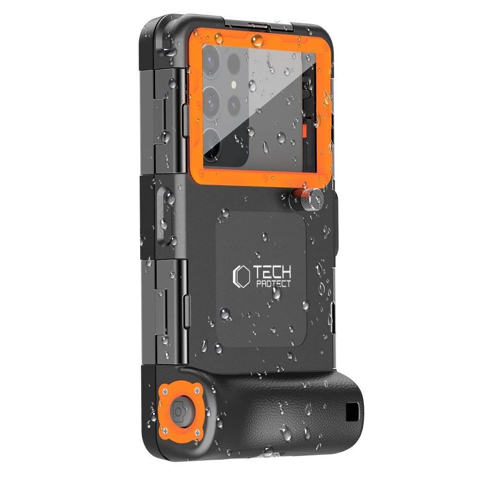 Tech-Protect IPX8 Αδιάβροχη Θήκη έως 6.7" - Μαύρο/Πορτοκαλί