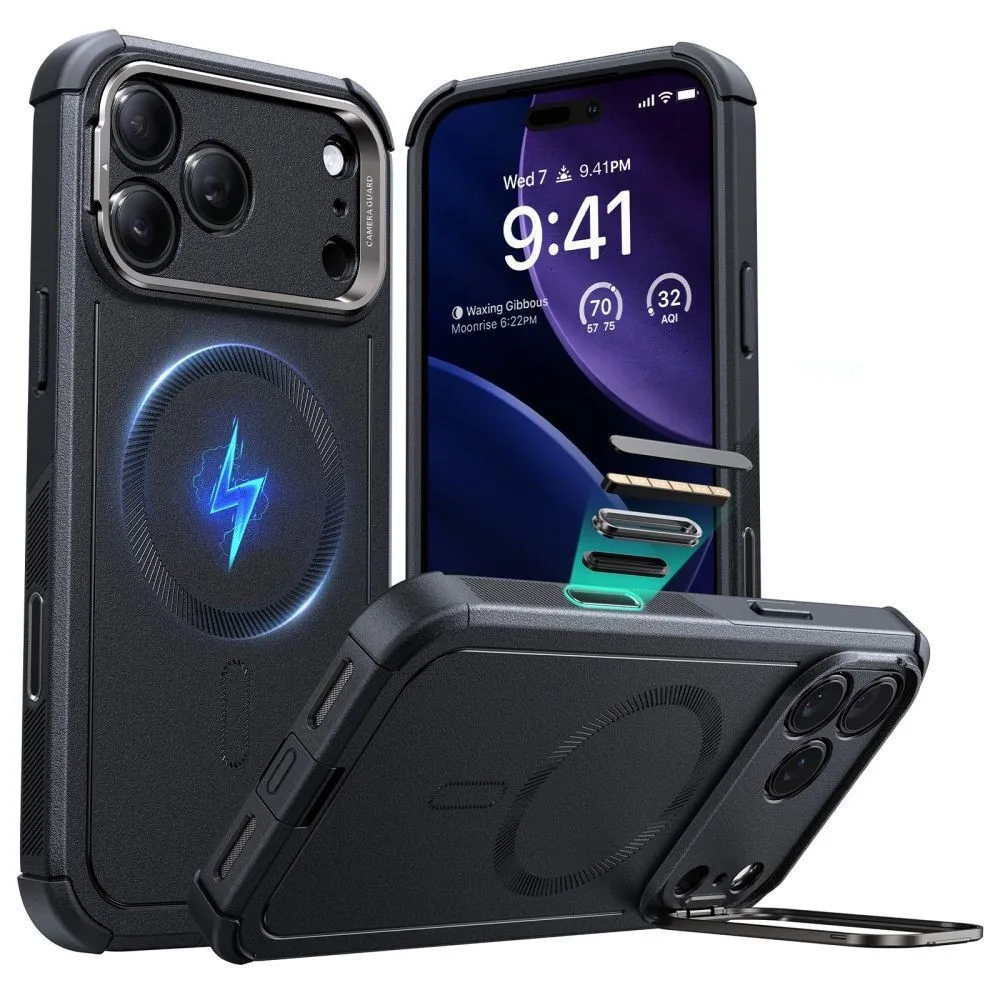 Θήκη ESR Cyber Kickstand Back Cover Μεταλλικό για iPhone 17 Pro Max - Μαύρο