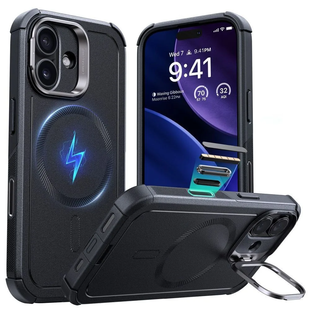 Θήκη ESR Cyber Kickstand Back Cover Μεταλλικό για iPhone 17 - Μαύρο