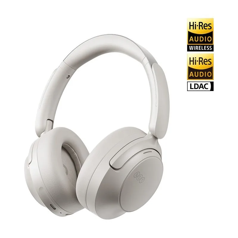 QCY H3S Headphones White - Type-C & Bluetooth 6.0 ANC iOS/Android Call Noise Cancelling Headset102h