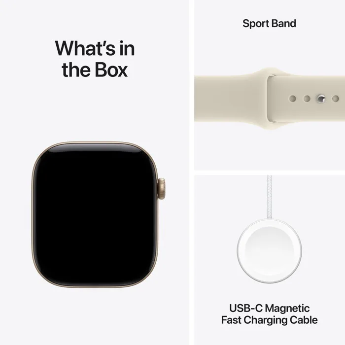 Apple Watch Series 12 GPS Light Gold Aluminium 42mm - Sand Sport Band (M/L) – εικόνα 4