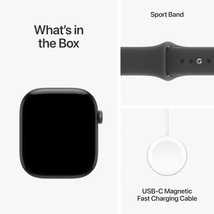 Apple Watch Series 12 GPS Black Aluminium 46mm - Black Sport Band (S/M) – εικόνα 4