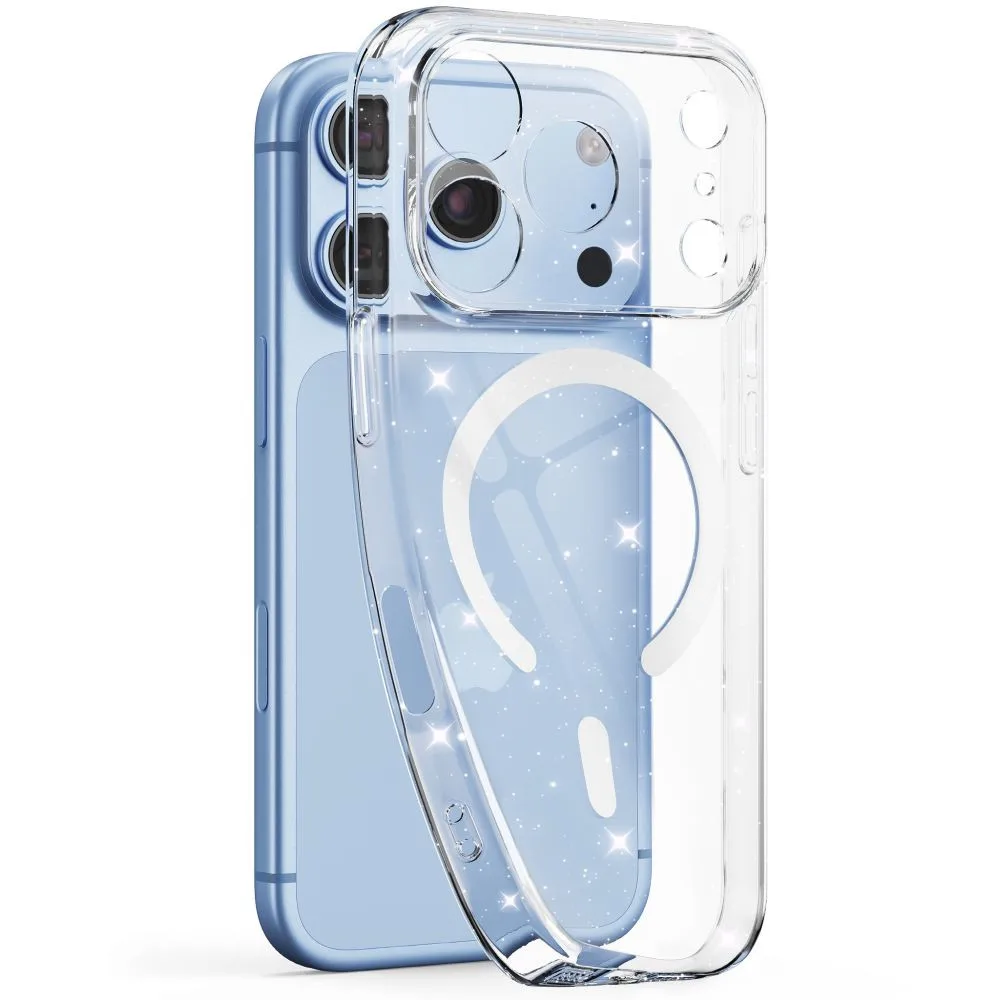 Tech-Protect FlexAir Magsafe Back Cover TPU για iPhone 17 Pro Max / 18 Pro Max - Clear Glitter – εικόνα 5