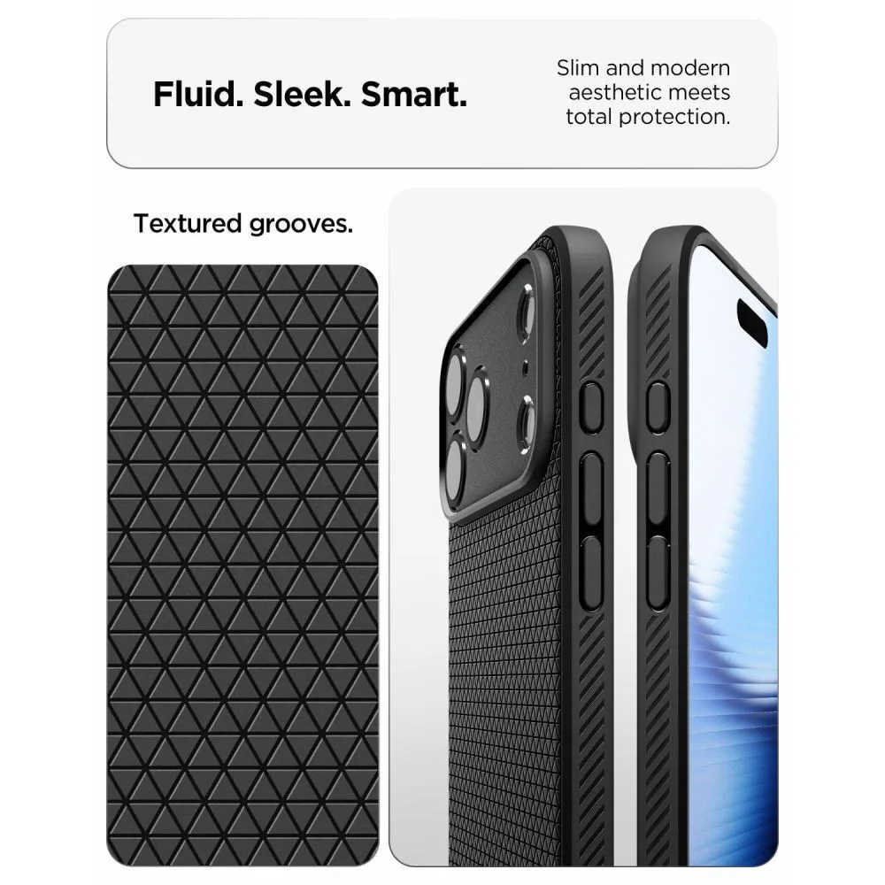 Spigen Liquid Air Back Cover Σιλικόνης για iPhone 18 Pro / 17 Pro - Matte Black – εικόνα 2