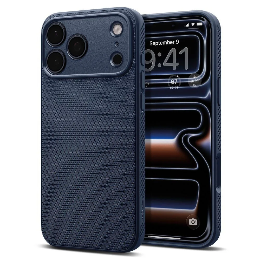 Spigen Liquid Air Back Cover Σιλικόνης για iPhone 18 Pro / 17 Pro - Navy Blue