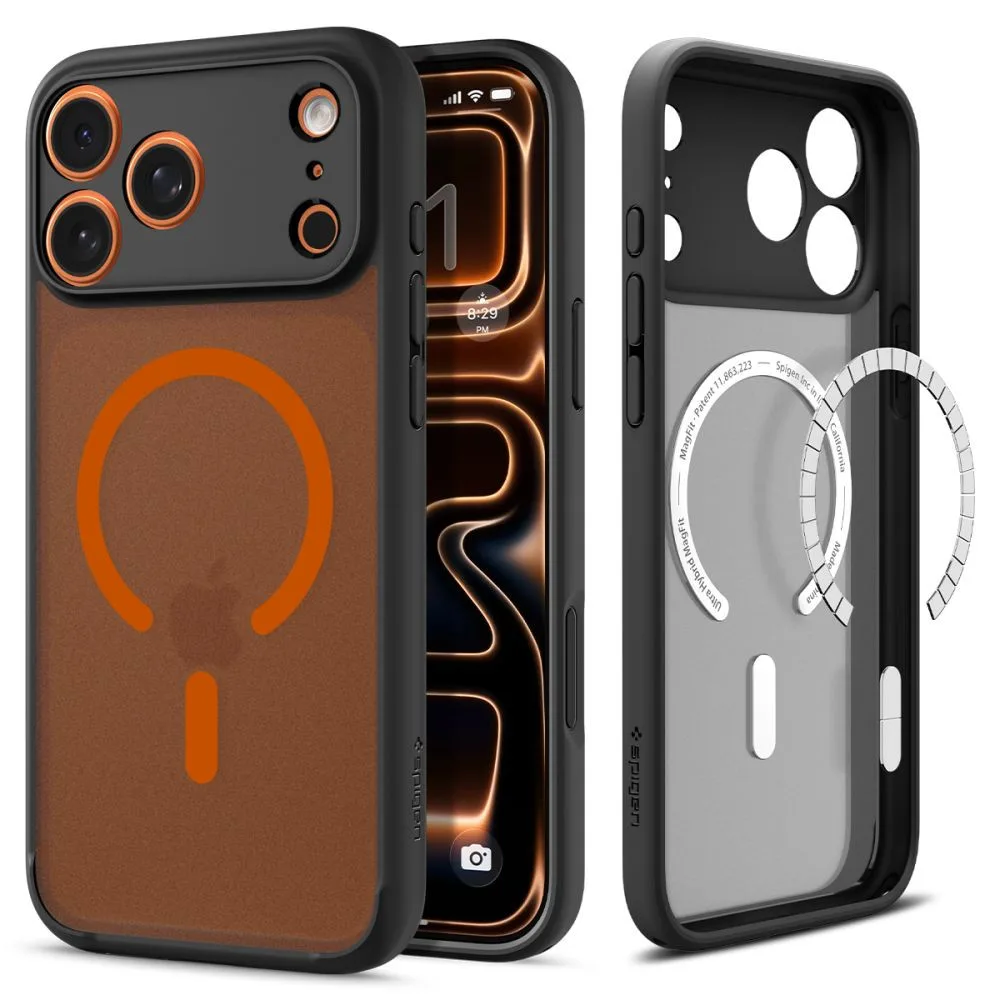 Spigen Ultra Hybrid Magfit Back Cover TPU - PC για iPhone 18 Pro / 17 Pro - Black/Orange