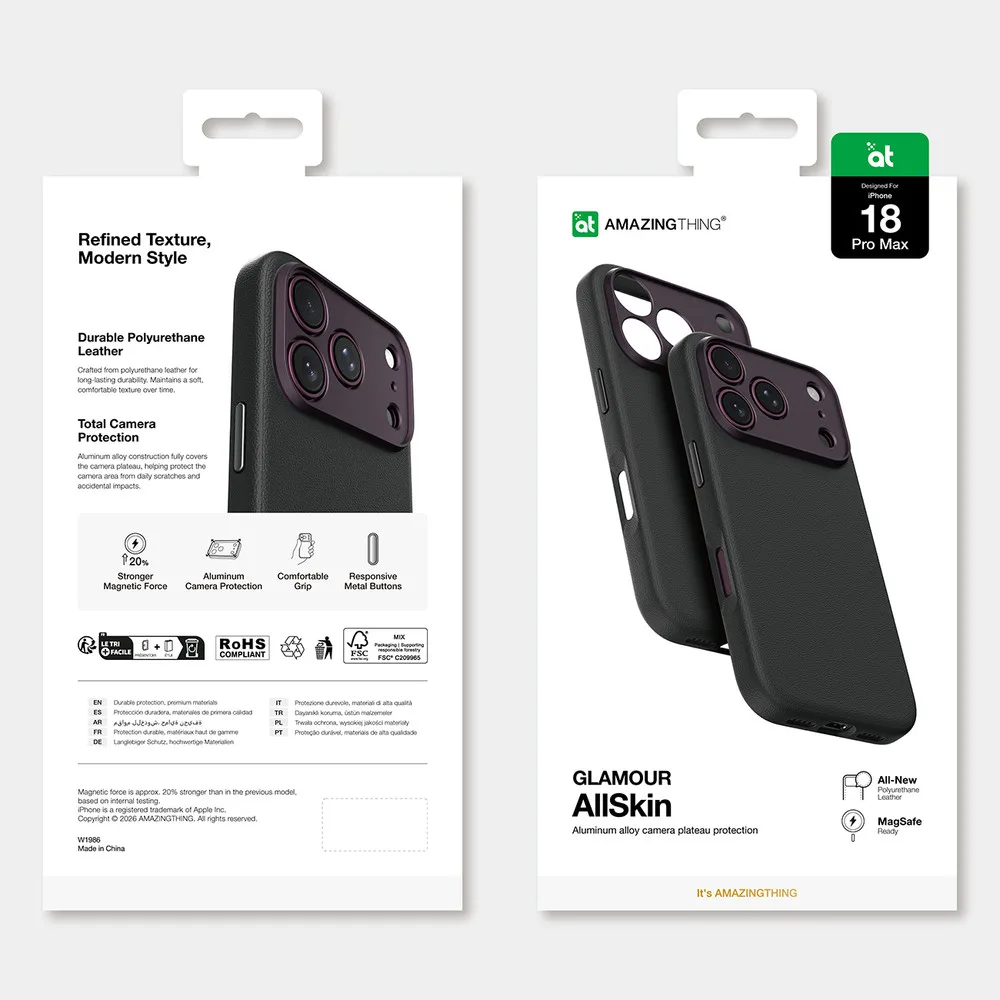 Amazingthing Glamour AllSkin MagSafe για Iphone 18 Pro Max / 17 Pro Max - Black/Purple – εικόνα 5