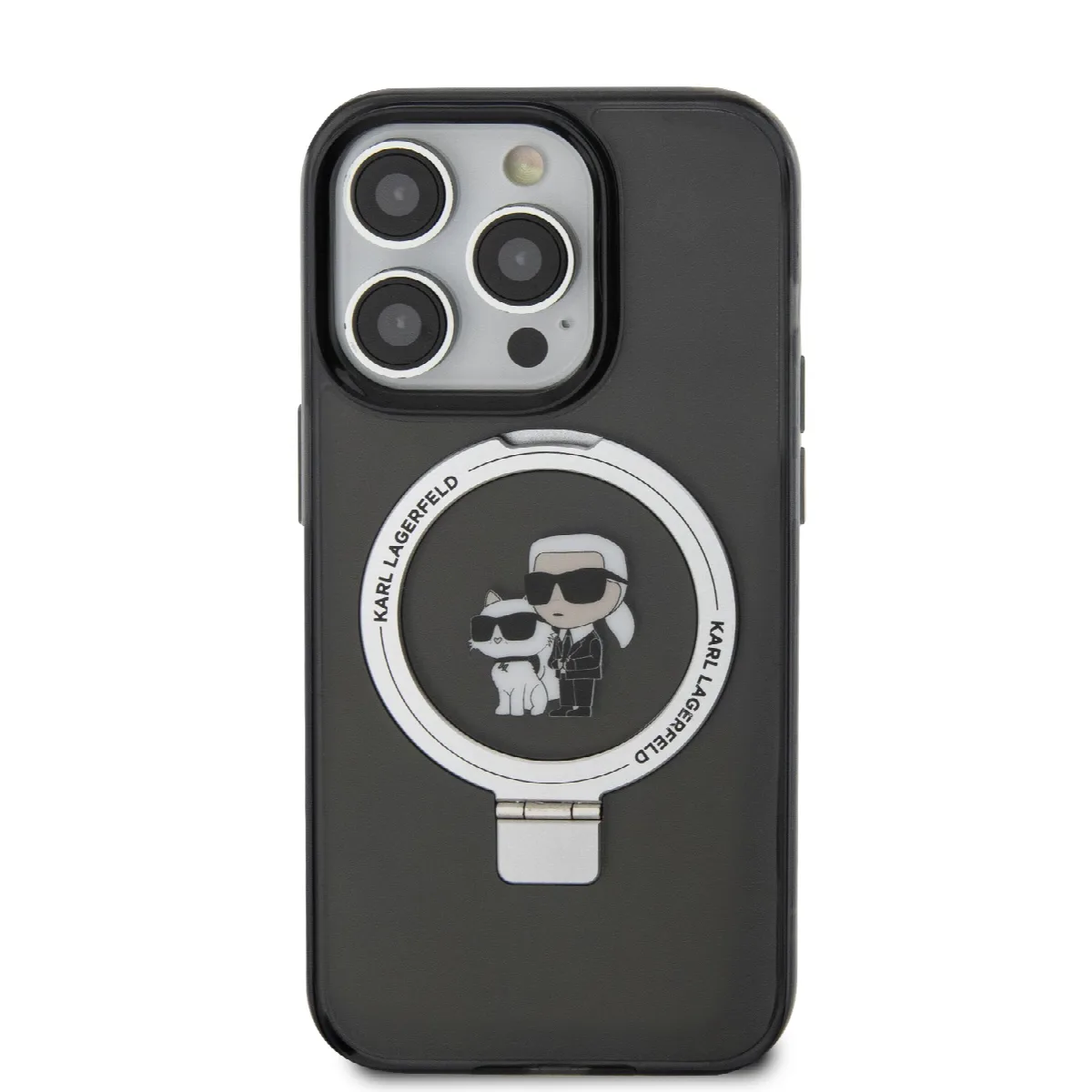 Karl Lagerfeld Magsafe Ringstand Case "Karl & Choupette's Head" Θήκη προστασίας από σκληρό πλαστικό για iPhone 14 Pro Black – KL – εικόνα 4