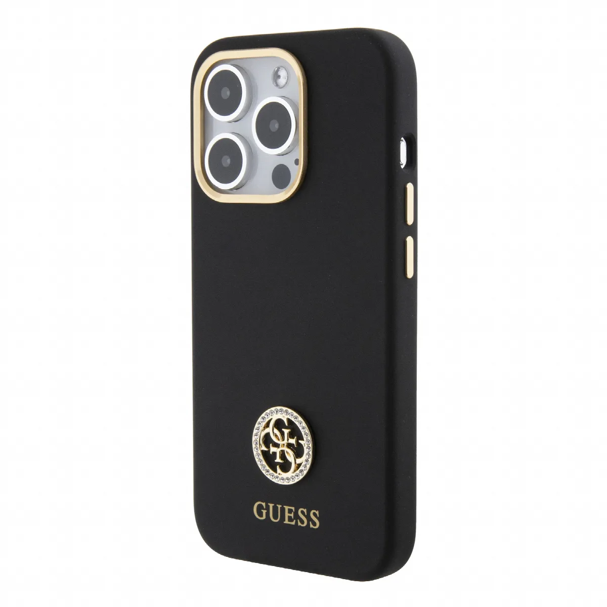 Guess "4G Strass Logo Collection" Case Θήκη προστασίας από σιλικόνη – iPhone 15 Pro Max Black – GUHCP15XM4DGPK – εικόνα 4