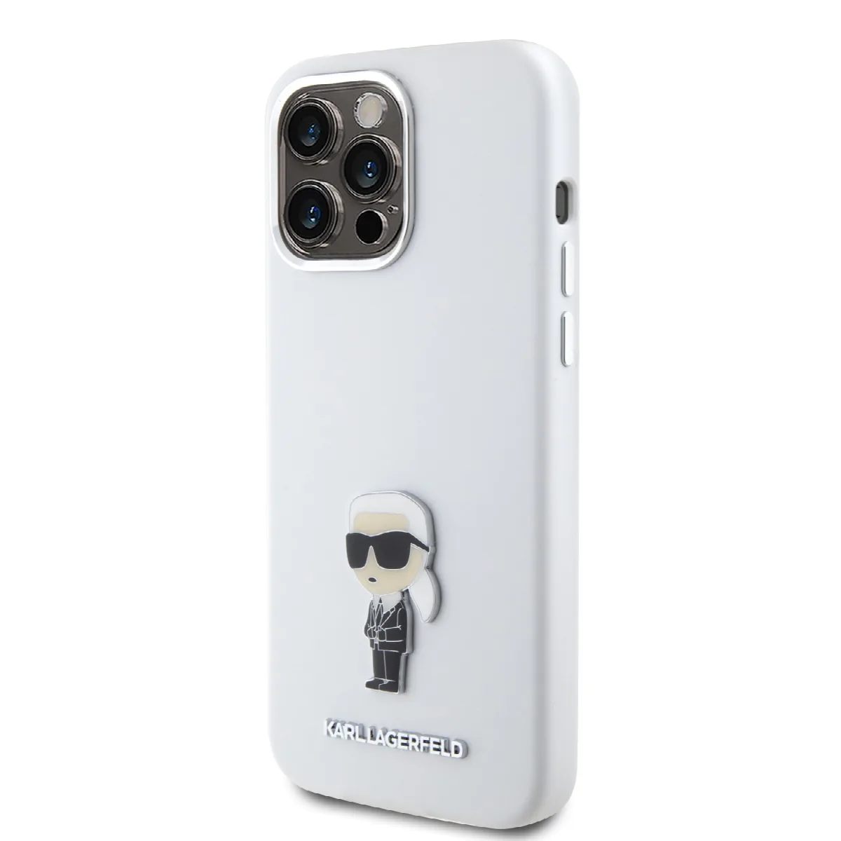 Karl Lagerfeld Ikonik Metal Pin Hard Case Θήκη προστασίας από σιλικόνη – iPhone 15 Pro Max White – KLHCP15XSMHKNPH – εικόνα 4