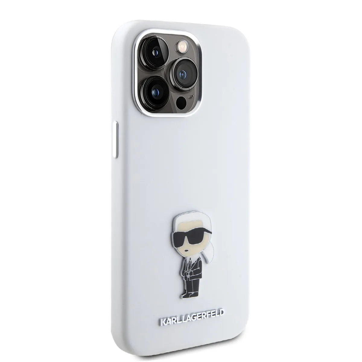 Karl Lagerfeld Ikonik Metal Pin Hard Case Θήκη προστασίας από σιλικόνη – iPhone 15 Pro Max White – KLHCP15XSMHKNPH – εικόνα 2
