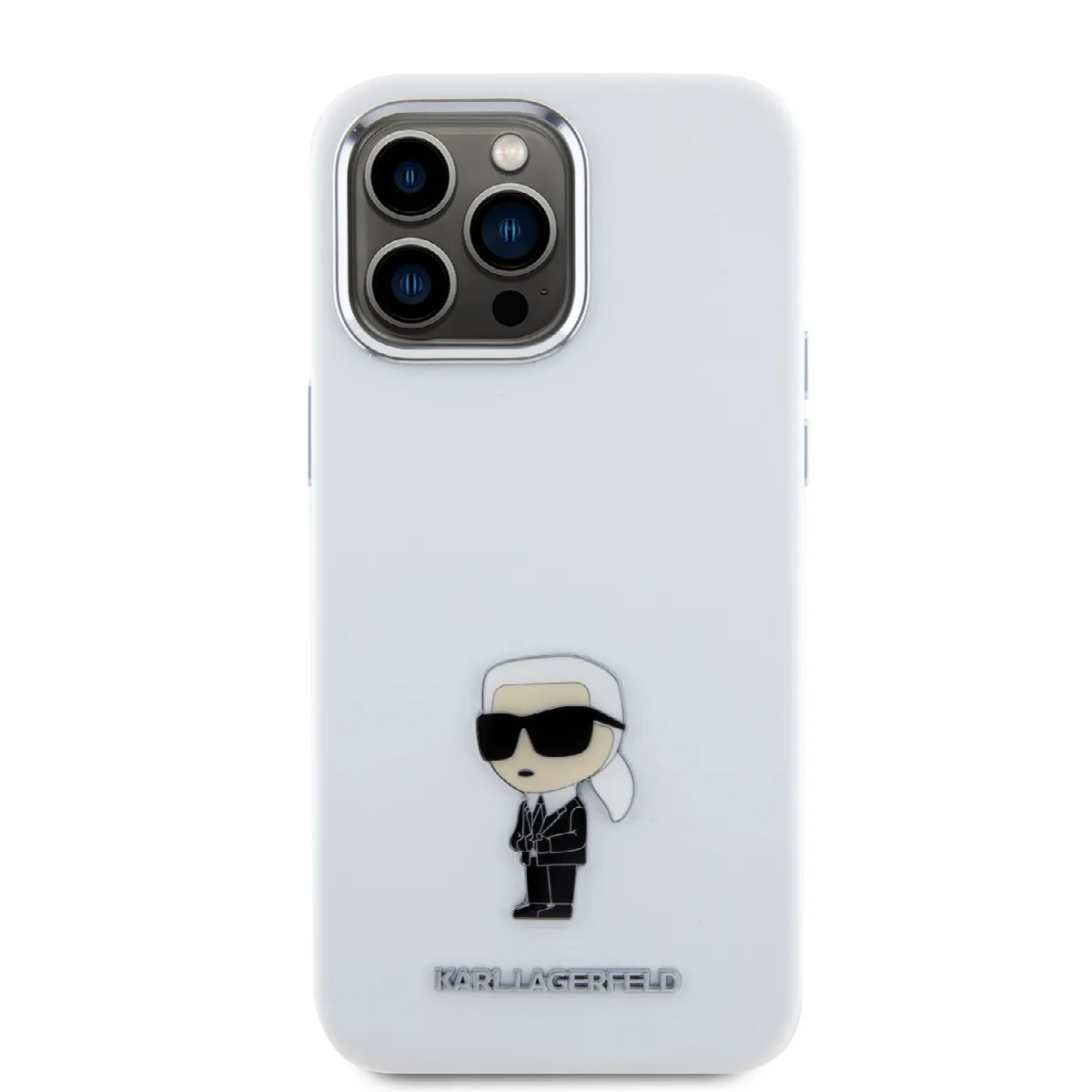 Karl Lagerfeld Ikonik Metal Pin Hard Case Θήκη προστασίας από σιλικόνη – iPhone 15 Pro Max White – KLHCP15XSMHKNPH – εικόνα 3