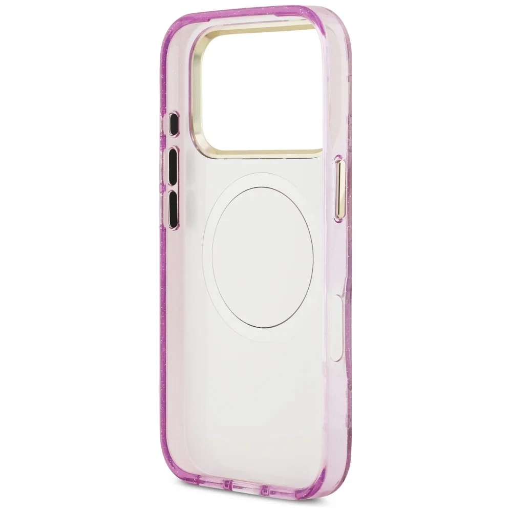 Guess Iml Glitter Flowers Triangle Magsafe Case για iPhone 18 Pro / 17 Pro - Purple – εικόνα 5