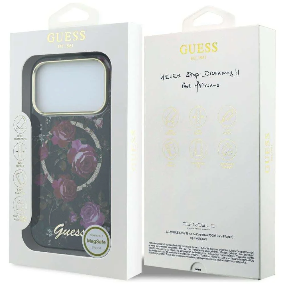 Guess Iml Glitter Blossom Roses Case για iPhone 18 Pro / 17 Pro - Black – εικόνα 5