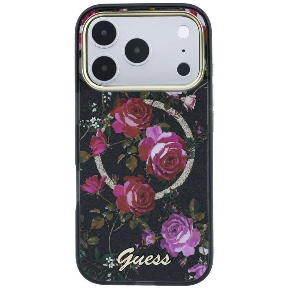 Guess Iml Glitter Blossom Roses Case για iPhone 18 Pro / 17 Pro - Black – εικόνα 4