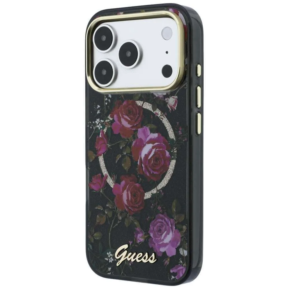Guess Iml Glitter Blossom Roses Case για iPhone 18 Pro / 17 Pro - Black – εικόνα 2