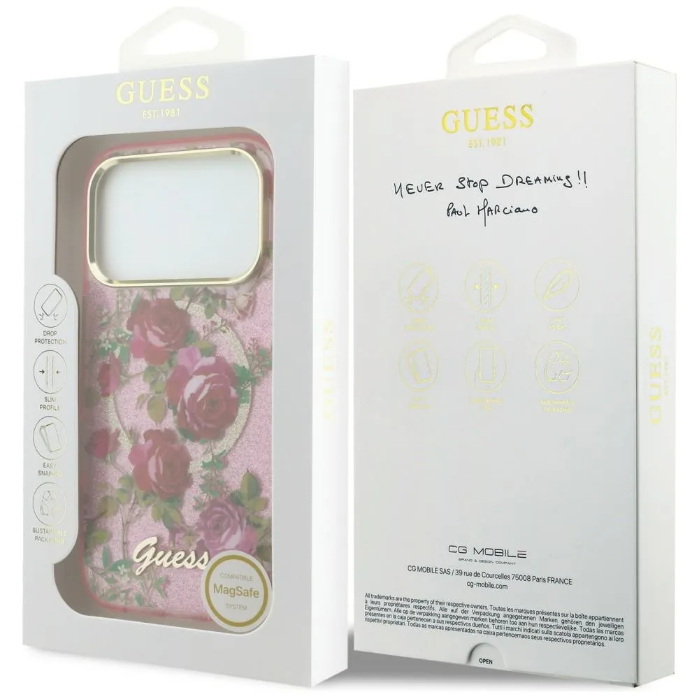 Guess Iml Glitter Blossom Roses Case για iPhone 18 Pro / 17 Pro - Pink – εικόνα 2