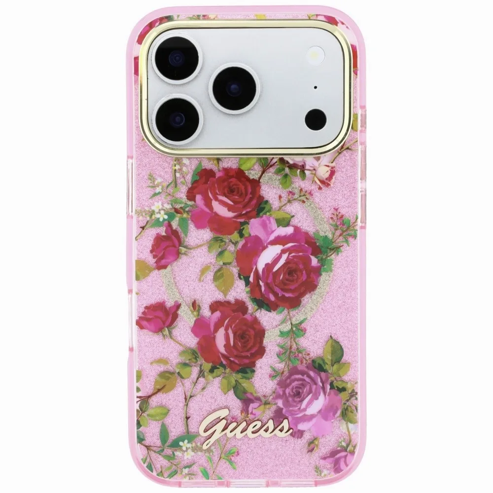 Guess Iml Glitter Blossom Roses Case για iPhone 18 Pro / 17 Pro - Pink – εικόνα 4