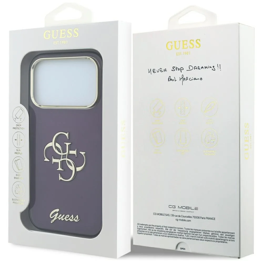 Guess Iml 4g Script Metal Case για iPhone 17 Pro / 18 Pro - Burgundy – εικόνα 5