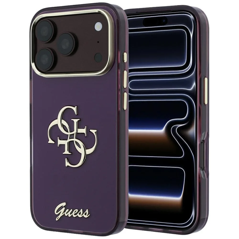 Guess Iml 4g Script Metal Case για iPhone 17 Pro / 18 Pro - Burgundy