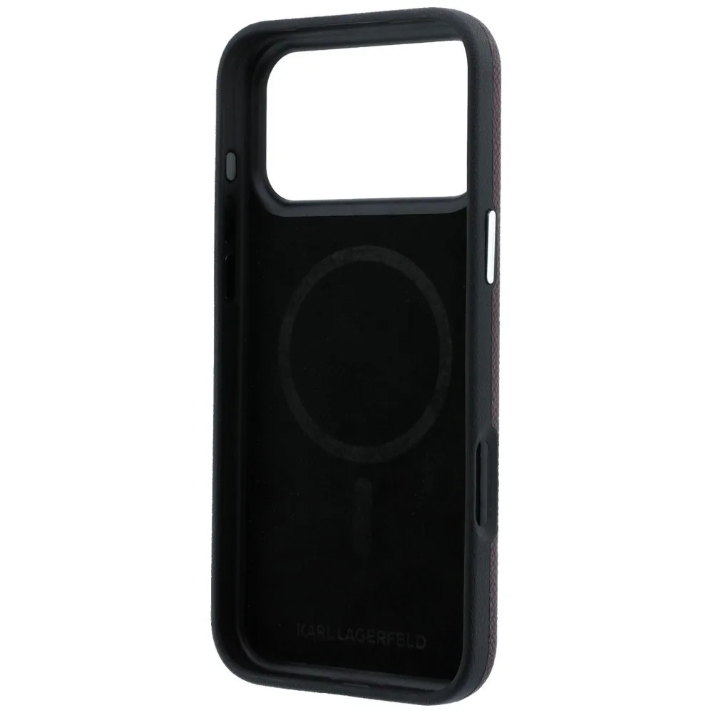 Karl Lagerfeld Grained Elongated Logo Magsafe Case για iPhone 17 Pro Max 18 Pro Max - Burgundy – εικόνα 3