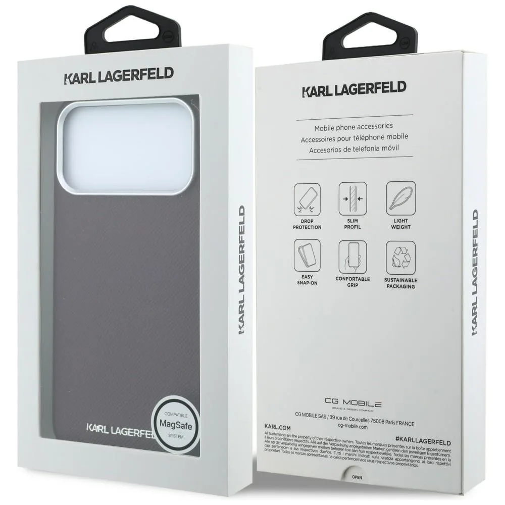 Karl Lagerfeld Grained Elongated Logo Magsafe Case για iPhone 17 Pro Max 18 Pro Max - Burgundy – εικόνα 2
