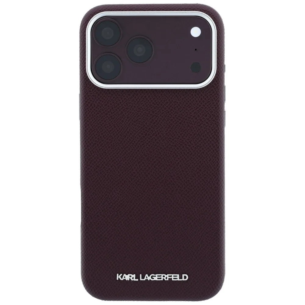 Karl Lagerfeld Grained Elongated Logo Magsafe Case για iPhone 17 Pro Max 18 Pro Max - Burgundy – εικόνα 5