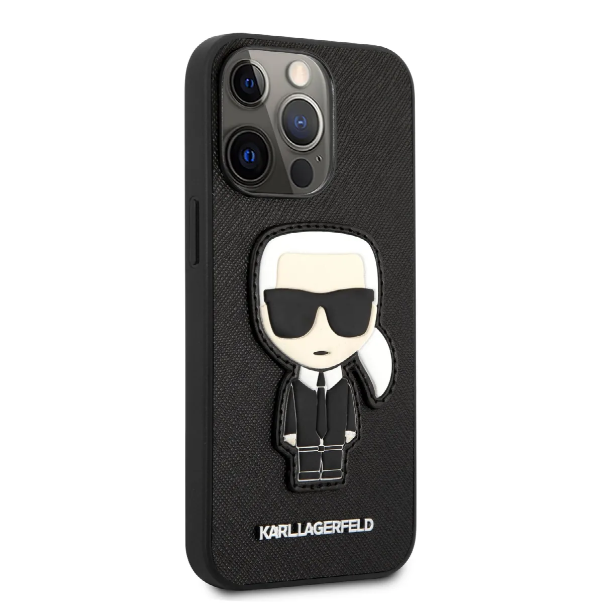 Karl Lagerfeld Ikonik Patch Saffiano Hard Case Θήκη προστασίας από δερματίνη – iPhone 13 Pro μαύρο – KLHCP13LOKPK – εικόνα 2