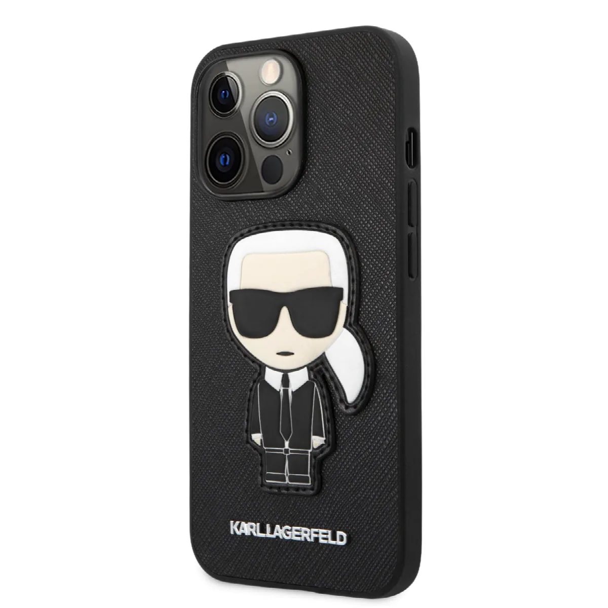 Karl Lagerfeld Ikonik Patch Saffiano Hard Case Θήκη προστασίας από δερματίνη – iPhone 13 Pro μαύρο – KLHCP13LOKPK – εικόνα 4
