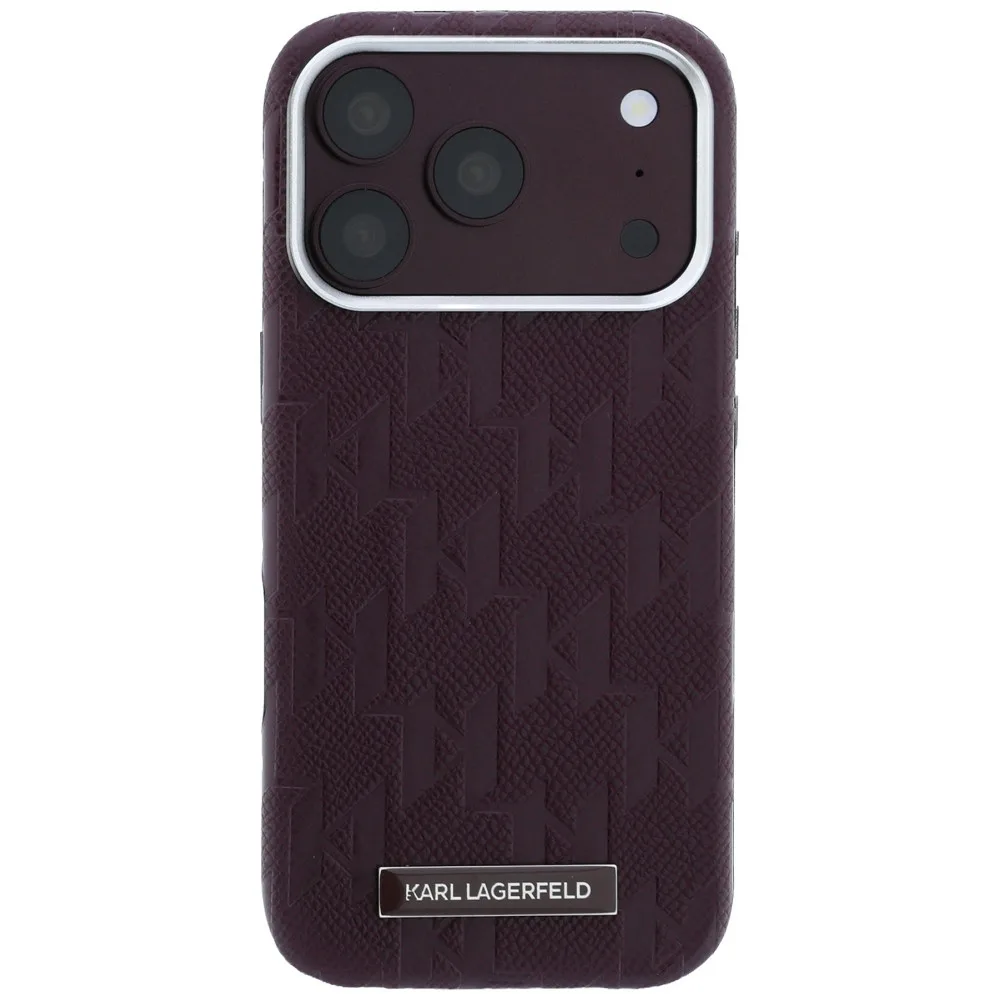 Karl Lagerfeld Grained Mono Resin Logo Magsafe Case για iPhone 17 Pro / 18 Pro - Burgundy – εικόνα 5
