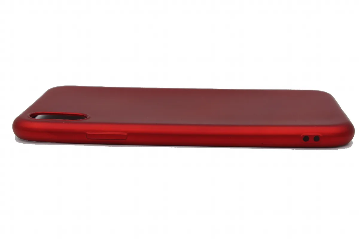 Θήκη σιλικόνης TPU Gel Ultra Thin mat για iPhone X/Xs - Κόκκινο – εικόνα 2