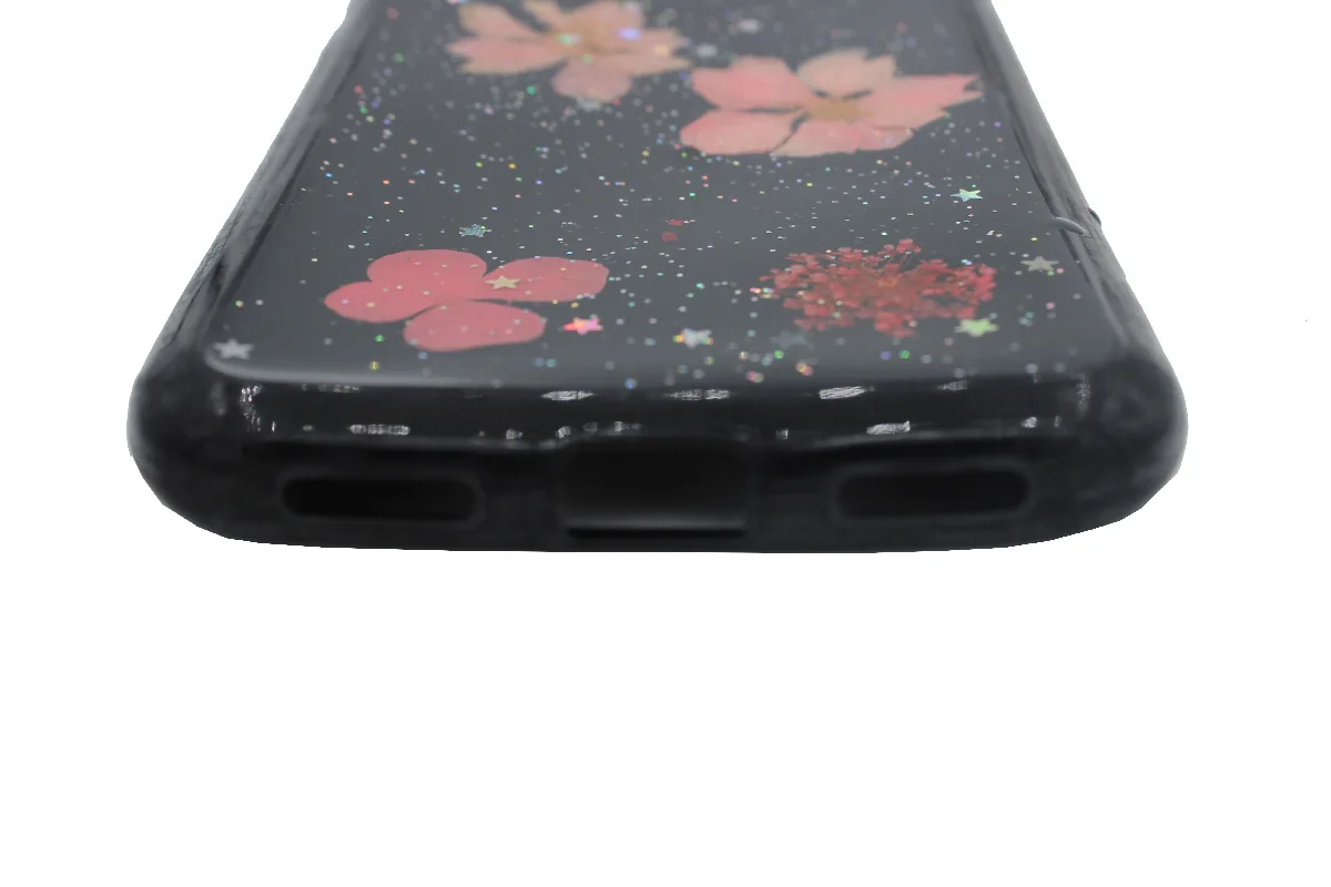 Θήκη TPU σιλικόνης με σχέδιο Λουλούδια για Huawei P8/P9 Lite 2017 - Μαύρο – εικόνα 2